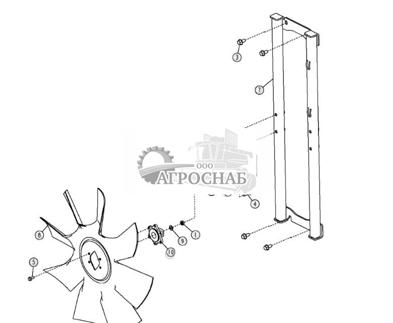 Вентилятор и опора вентилятора двигателя - ST26328 141.jpg